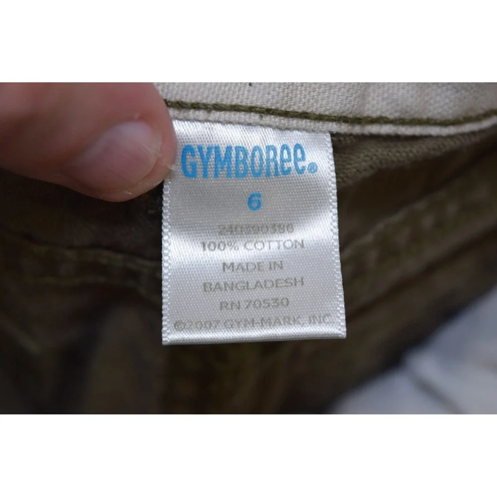 2007 Gymboree Heavy Twill Cotton Cargo Shorts BOYS 6 Green